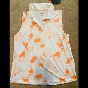 Puma Drycell Moisture Management Sleeveless Floral Polo Size Large